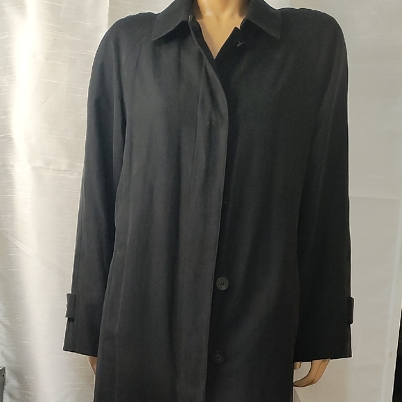 London Fog Black Trench Coat‎ Timeless Design - Picture 1 of 12